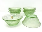 Set of 8 Indiana Glass Tiara Exclusive Chantilly Green Small Bowls