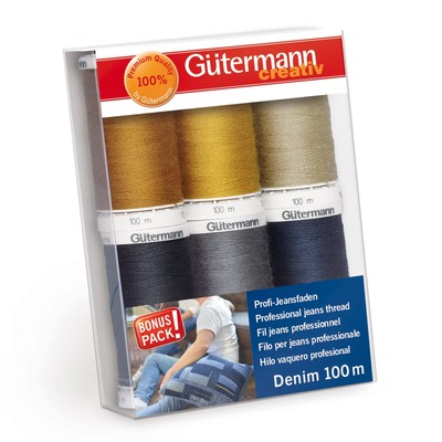 Gutermann Thread Denim 6 SPLS Multicoloured 100m, 