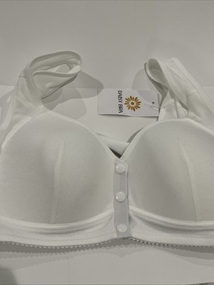 NEW Daisy Bra Women s Comfyliss Pure White Snap Front Button Size XL NWT Seniors