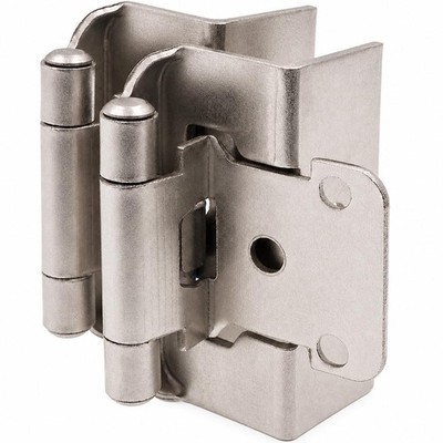 1/2'' Overlay Full Wrap Cabinet Hinges for Kitchen (25 Pair /50 Pcs) -Satin Br...
