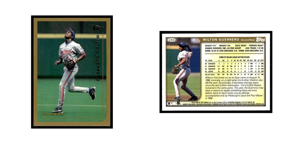 Wilton Guerrero 1999 Topps #246 Montreal Expos Baseball Card NM - Image 3 of 3
