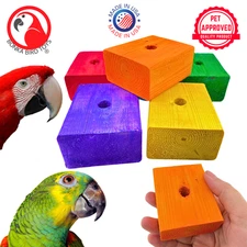 Bonka Bird Toys 1172 Pk6 Jumbo Color Blocks Craft Part Foot Talon Parrot Cage