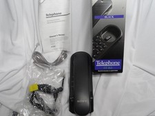 Sony IT-B3 Corded Landline Telephone Wall Mount or Table Black Slim Push Button