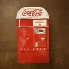 Coca-Cola Vending Machine Tin Bank Lid Red Drink Bottles Coke Ice Cold Vintage