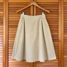 Uniqlo Skirt Women’s Size Small 26"-28 Corduroy A-Line Beige Needlecord Pockets