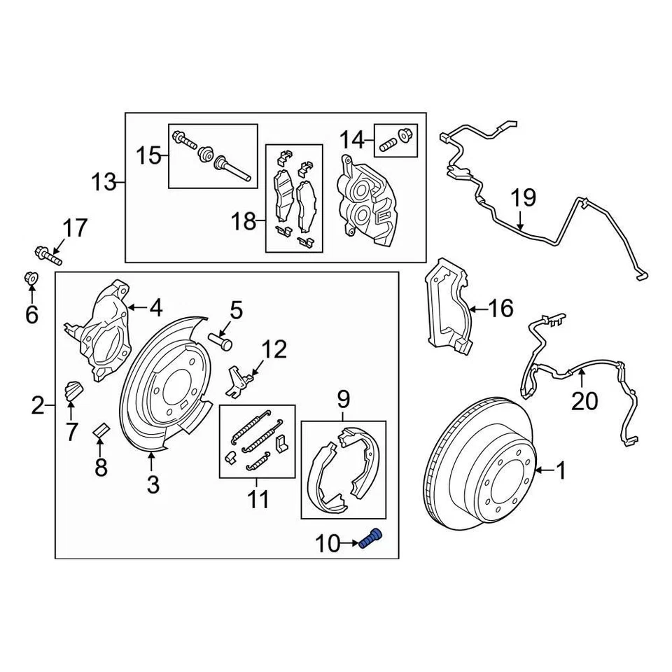 For Ford F-450 Super Duty 2005-2022 Ford 5C3Z2041AB Rear Parking Brake Adjuster Foto 2 de 4