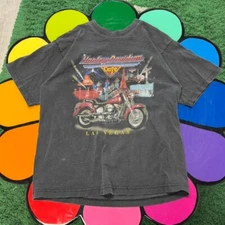 VTG Harley Davidson Motorcycles Las Vegas Nevada Harley Cafe Biker T-shirt