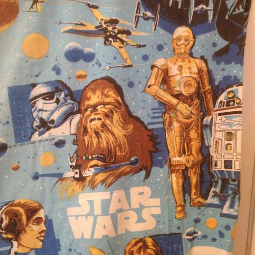 STAR WARS 1970's TWIN Sheets Set Empire Strikes Back Curtains Fabric Bedding VTG - Picture 19 of 23