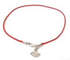 kabbalah red string evil eye silver bracelet luck amulet protection bangle hamsa