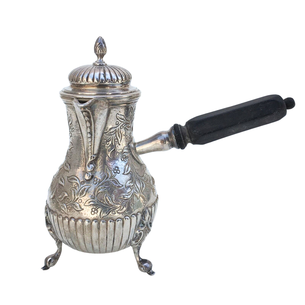 1887 Date English Sterling Silver Chocolate Pot w/ Side Handle