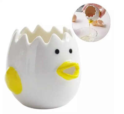 Cartoon Chicken Egg Separator   Ceramic Yolk & White Divider Kitchen Tool