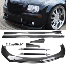Carbon Fiber Front Bumper Lip Spoiler Splitters Body Kit For Chrysler 300