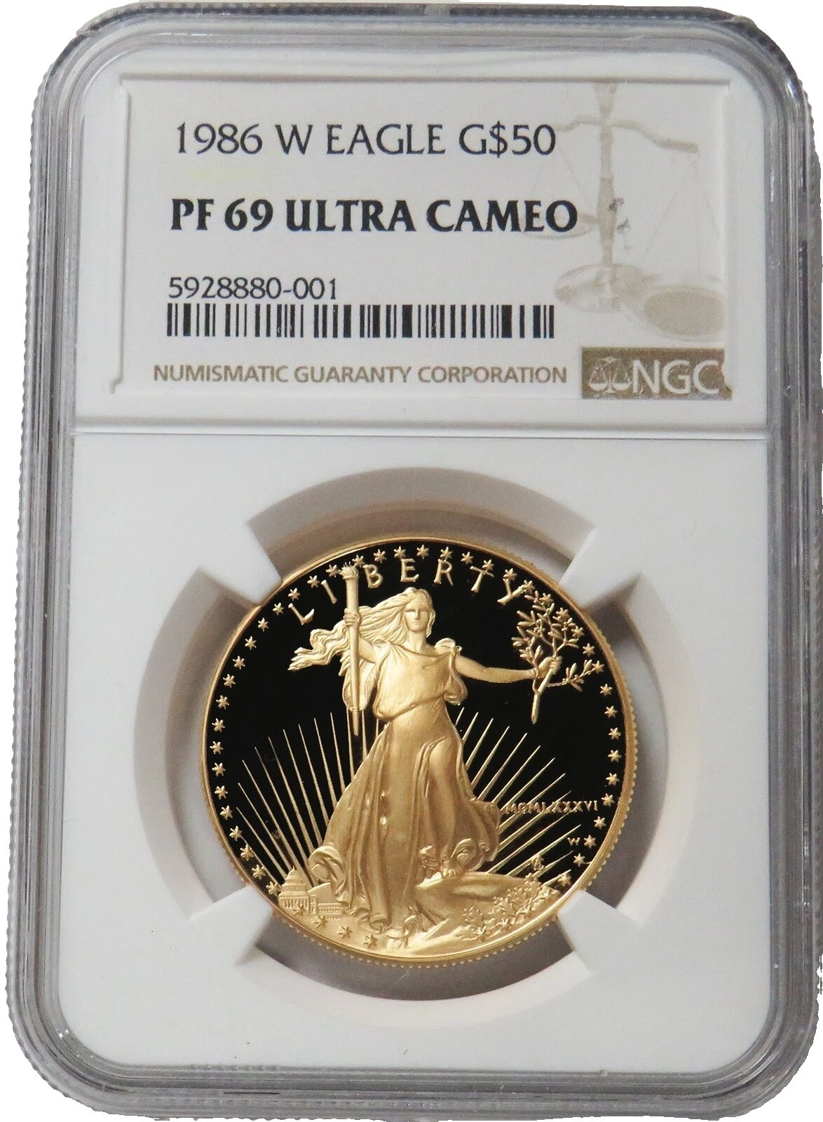 American Eagle 1 Oz contenido de metal precioso por unidad de 1986 monedas de lingotes de oro