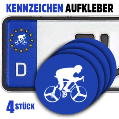 Cyclist I Bicycle Road Bike Cycle License Plate Vinyl Stickers 4pcs for EU Circle