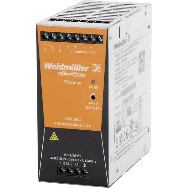 Weidmüller 1478190000  PRO MAX3 480W 24V 20A Alimentatore per guida DIN 12 V/DC