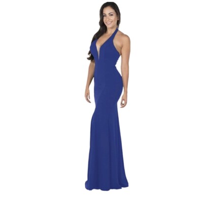 open lace back dress Poly USA 8706 Long Ombre Glitter Two Piece Dress