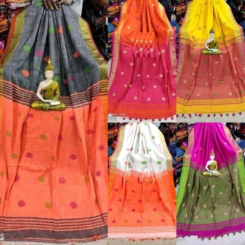 Women's Khadi Cotton Saree with Separate Blouse Piece