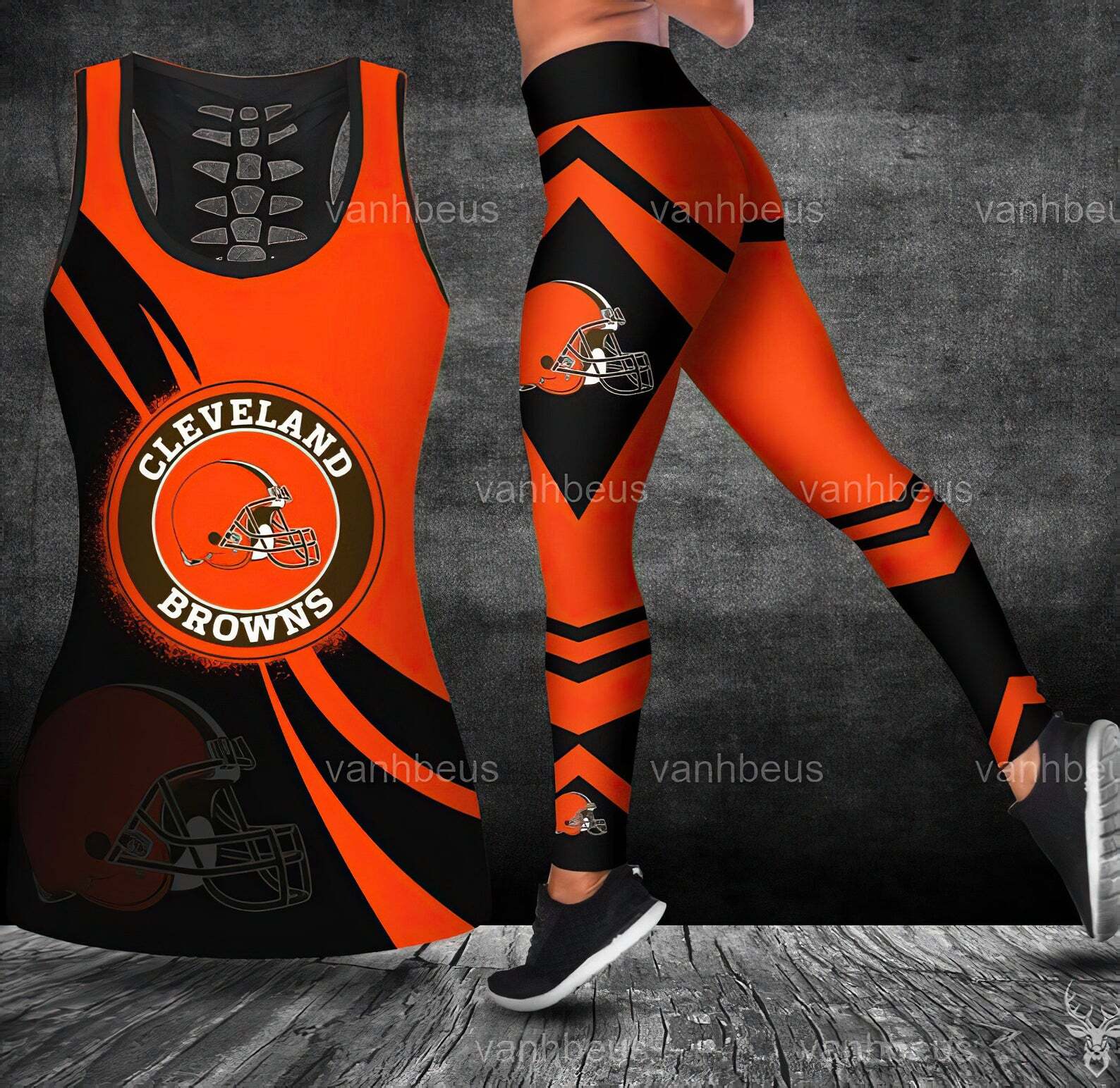 Cleveland Browns 2PCS Women's Yoga Set Tank Top Leggings Stretch Yoga Pants  Gift | eBay