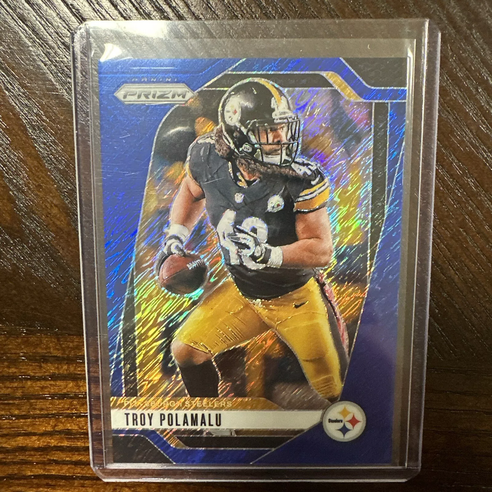 2024 Panini Prizm Troy Polamalu Blue shimmer #25/25 #248 Book End