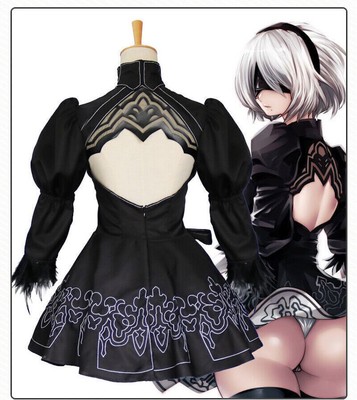 Nier Automata Cosplay Kostüm Yor HA 2B Outfit Rollenspiel-Kostüme Spiele AnzugMJ