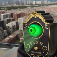 Halloween Haunted Doorbell Animated Eyeball Halloween Decor with Spooky Sounds