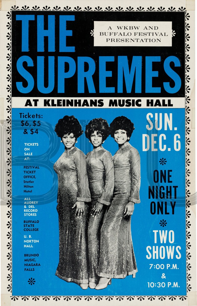 1970 The Supremes Buffalo, NY Concert Poster 13x19