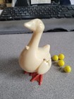 Vintage 1950's White Goose Duck Egg Laying Toy w/ 4 "Eggs" - Exc Cond ~ Estate — photo 3