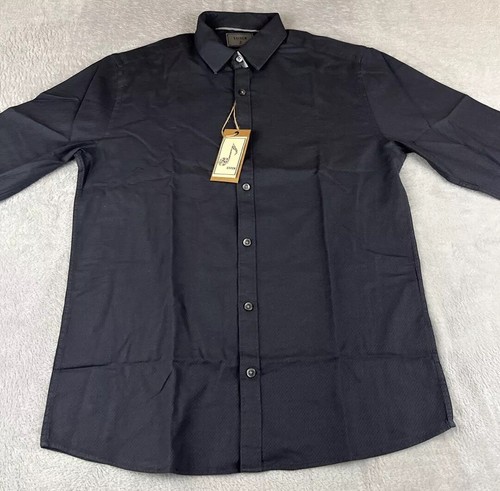 Stitch mens gray long sleeve Egyptian Cotton button up dress shirt size small