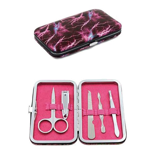 5 Piece Girls Glitter Nail Clipper Manicure Cuticle Set Case Set Kit Ladies Gift - Picture 9 of 15