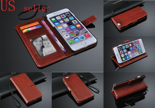 Luxury Flip Case PU Leather Cover Card Slot Wallet Case Various Mobile Phones - Picture 4 of 24