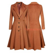 Women Single Breasted Windbreaker Jacket Slim Fit Mid-length Coat Casual Outwear