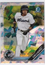 2019 Bowman Chrome Draft Sapphire Jose Devers Miami Marlins Base BDC-154
