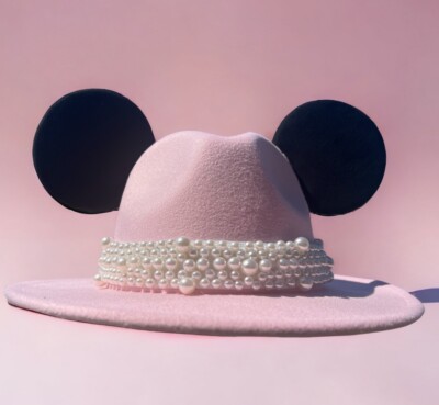 Panama hat with ears Inspired Classic Mickey Mouse Straw Hat, Sun Hat Mouse Ears  main image 2