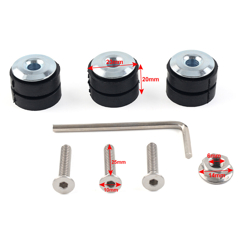 Windshield Washer Wiper Motor Mounting Bushing Rubber Grommets Screws