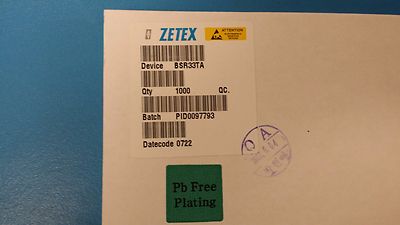(100 PCS) BSR33TA ZETEX TRANS PNP 80V 1A SOT-89 ROHS