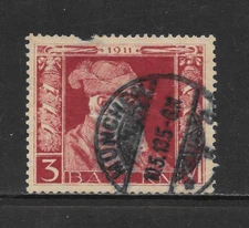 BAVARIA SCOTT 88 USED VF - 1911 3m LAKE/BUFF ISSUE - LUITPOLD      CV $65