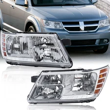 For 2009-2020 Dodge Journey Pair Headlights Headlamps Replacement Left+Right