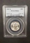 1947 S MS 66 SILVER Quarter Dollar Coin PCGS, 50c, 90% Silver