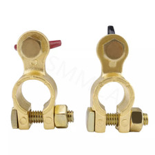 Solid Brass Battery Terminal Connector Top Post End Clamps Set for Marine Car
