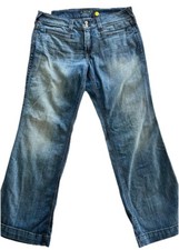 Ariat Women's Size 32S Ella Wide Leg Denim Trouser Mid Rise Jeans Bluebell 32x31