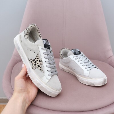 GGDB スタッズ付きスニーカー 36 Women's Golden Goose GGDB May Sneakers Suede Leather Leopard Star
