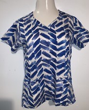 Blue  White Medical Scrubs Top  BIO Bring It On  Size Small S