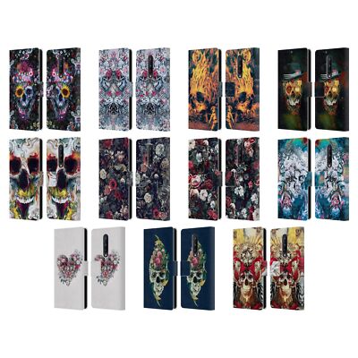 OFFICIAL RIZA PEKER SKULLS 9 LEATHER BOOK WALLET CASE FOR BLACKBERRY ONEPLUS