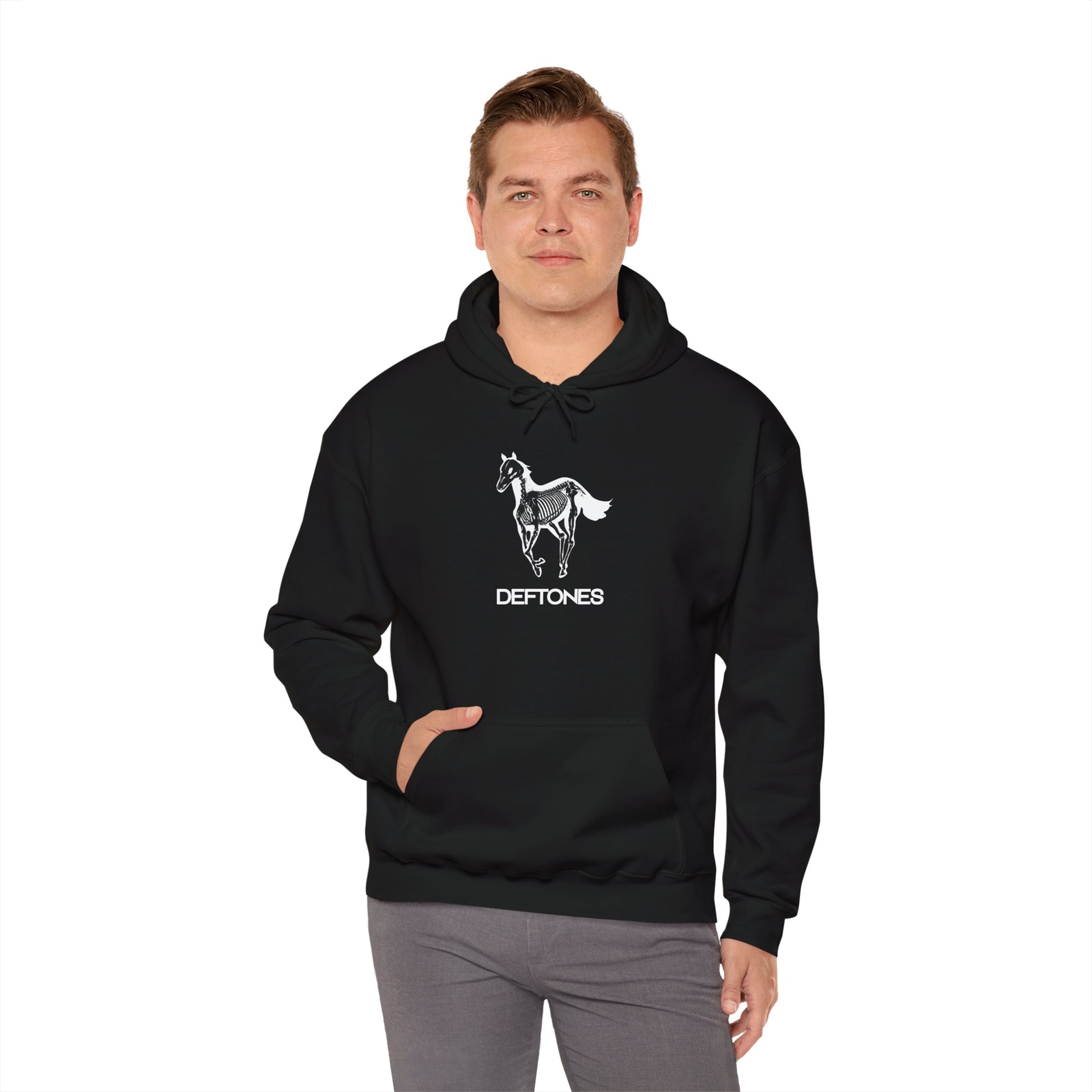 Felpa con cappuccio Deftones White Pony Skull edizione limitata Band Merch design raro