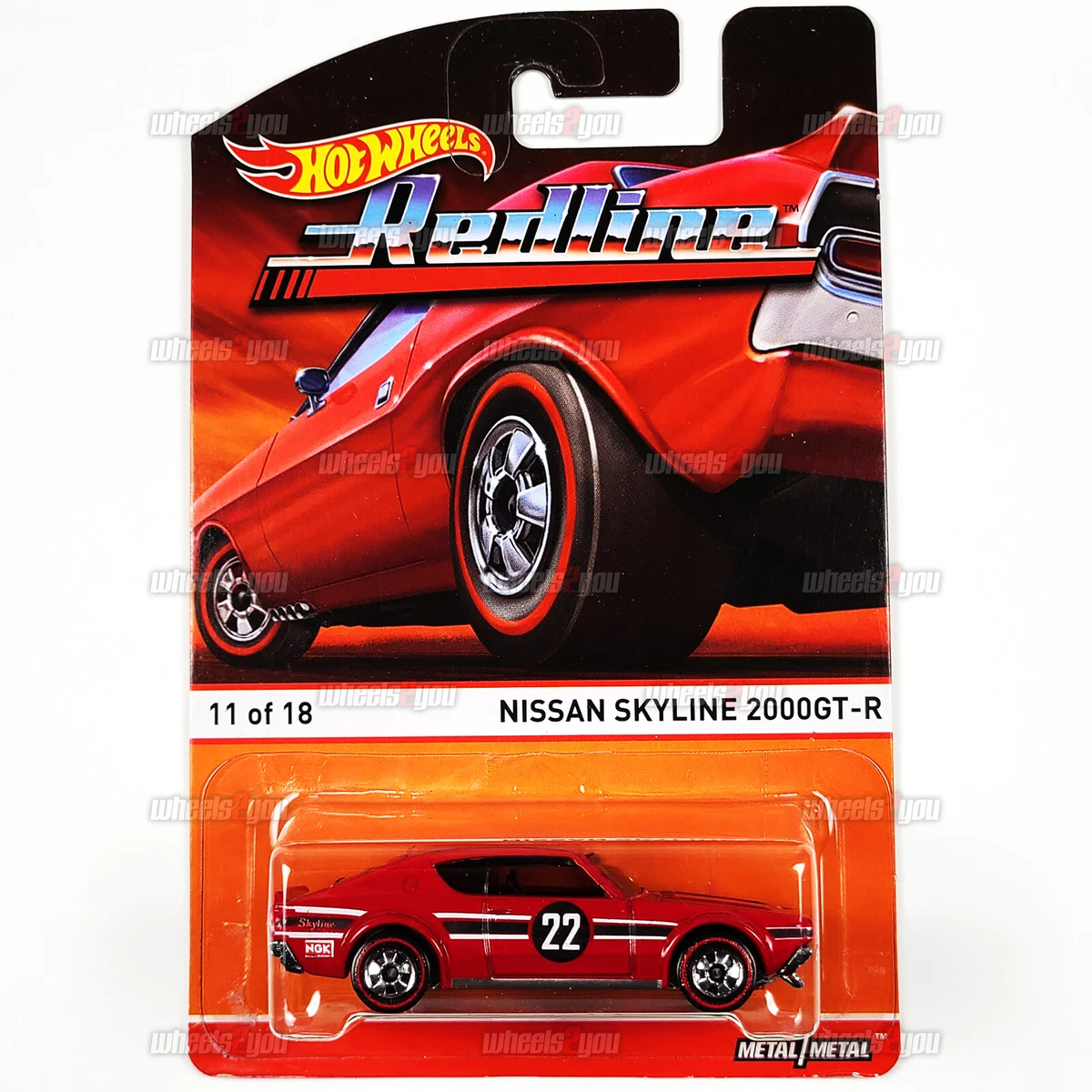 2015 Hot Wheels NISSAN SKYLINE 2000GT-R #11 red - HW Heritage 