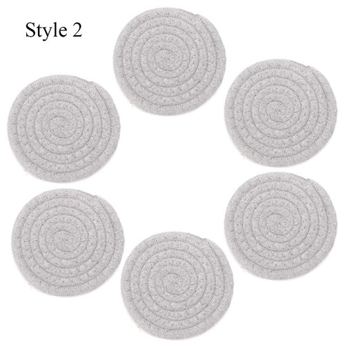 6Pcs Round Placemats Heat Resistant Handmade Knitting Bohemia Style Cups Coaster - Picture 14 of 24
