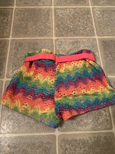 Girls Lace Colorful Rainbow Casual & Swim Shorts Lined Size Medium - Picture 7 of 7