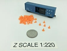 (20) Lot of Large Traffic Safety CONES 5mm Tall - Z Scale 1:220 - Color: Orange