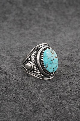 Turquoise & Sterling Silver Ring - Derrick Gordon - Size 8