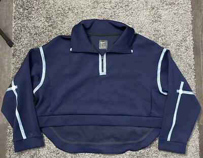 Full Zip Nike Pullover Damen Dunkelblau Nike Sportswear Essential
